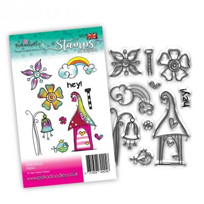Polkadoodles Clear Stamps - Rainbow Wishes